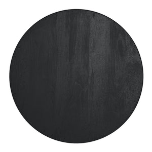 English Elm Elmbrook Solid Mango Wood Drum Side Table with Sculptural Grain for Living Room Black B136P420282