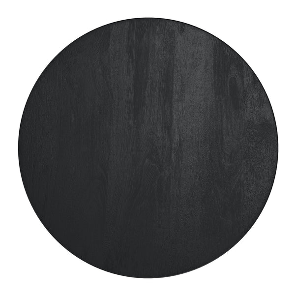 English Elm Elmbrook Solid Mango Wood Drum Side Table with Sculptural Grain for Living Room Black B136P420282