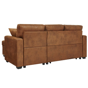 English Elm Sleeper Sectional with Pull Out Bed Storage Chaise Tufted L Shaped Living Room Sofa W5568S00006