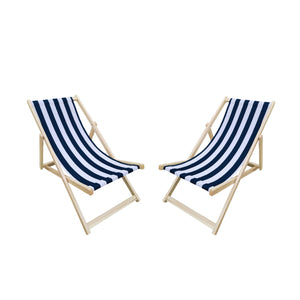 English Elm Populus Wood Sling Folding Chaise Lounge Set of Two for Outdoor Poolside Patio W2297P419341