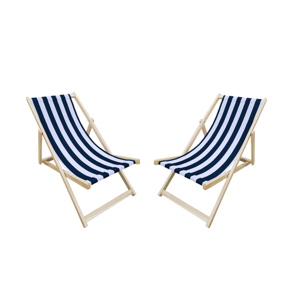 English Elm Populus Wood Sling Folding Chaise Lounge Set of Two for Outdoor Poolside Patio W2297P419341