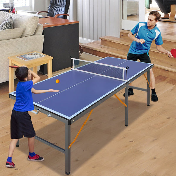 English Elm 5ft Foldable Ping Pong Table Mdf Surface Steel Legs Solo Practice Indoor Game Room W1408P272363
