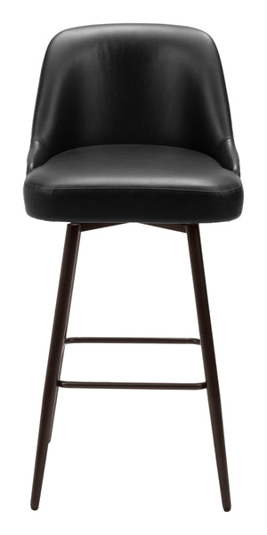 Keppel Swivel Barstool Black & Bronze 109975 Zuo Modern