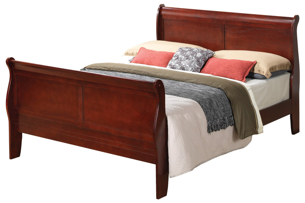 English Elm Charming Traditional Full Bed with Warm Finish, Durable Particleboard Frame and Timeless Design for Cozy Bedrooms Cherry 79 L x 6 W x 5 H B078S00270
