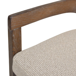 English Elm Jennifer Taylor Home - Americana Mid-Century Modern 26" Cane Back Counter Stool – Stylish Taupe-Biege Upholstery & Oak Frame B2719P238383