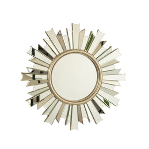 English Elm 26'' HenGis Mirror — Sunburst Silver Wall Mirror with PU Rays, Decorative Clear Center for Entryways and Living Rooms W2615P346492