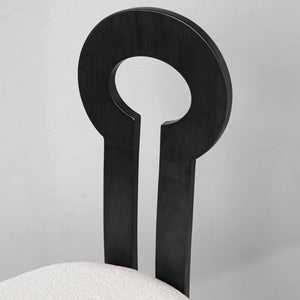 English Elm Vintage Rubber Solid Wood Dining Chair Set of 2 — Plush Berber Fleece Upholstery, Water & Stain Resistant, 280 lb Capacity Black,White W1535P281504