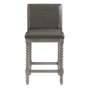 OSP Home Furnishings Abbott 26" Spindle Stool Pewter / Brushed Grey