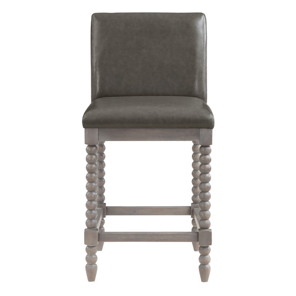 OSP Home Furnishings Abbott 26" Spindle Stool Pewter / Brushed Grey