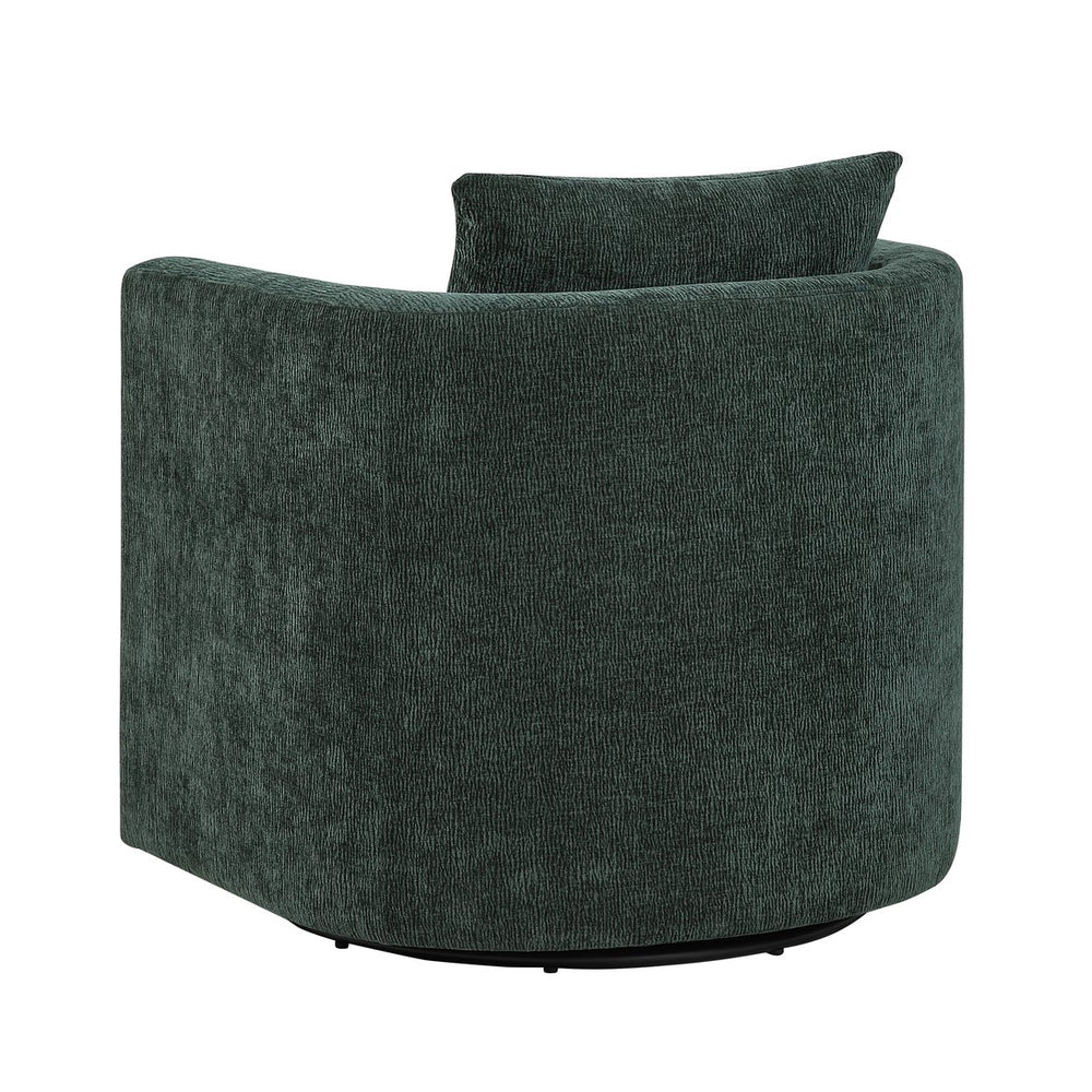 English Elm Sutton Kelly Green Swivel Barrel Chair — Ultra-Soft Performance Fabric, Reversible Cushions, 360° Comfort and Stain-Resistant Durability B050P322587