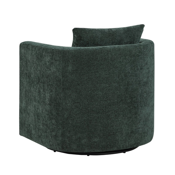 English Elm Sutton Kelly Green Swivel Barrel Chair — Ultra-Soft Performance Fabric, Reversible Cushions, 360° Comfort and Stain-Resistant Durability B050P322587