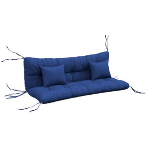 English Elm Outsunny Tufted Patio Bench Cushion Set Polyester Fill Water Resistant Outdoor Seat Blue W2225P174513
