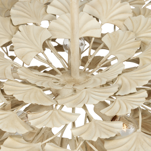 Maidenhair Cream Semi-Flush Mount Light Fixture - Nature-Inspired Design with Antique Pearl Finish