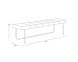 Sunpan CASIMIR Bench - Modern Minimalist Seating in Chacha Cream for Entryways & Living Spaces 108907