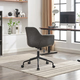 English Elm Mid-Century Modern Office Chair,Rolling Swivel Height Adjustable Ergonomic Chair With Frame/Arms
,Back Support Home Desk Chair For Living Room,Studying (Black)