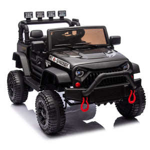 English Elm 24v Kids Electric Ride on Car with Parental Remote Dual Motors and Four Wheel Suspension Black W1578P208321