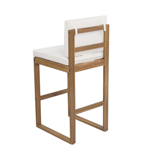 English Elm Christopher Knight Home® - Outdoor Acacia Wood Barstool set brings rustic-modern charm, durable solid wood, water-resistant cushions, easy assembly Light beige,Light Brown 43 L x 24.25 W x 11.5 H N776P285374L
