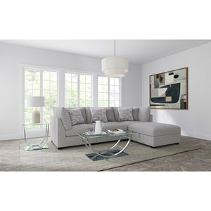 English Elm Lafayette Modular Grey Sectional Sofa with Ottoman Storage and Feather Down Cushions B062S01441