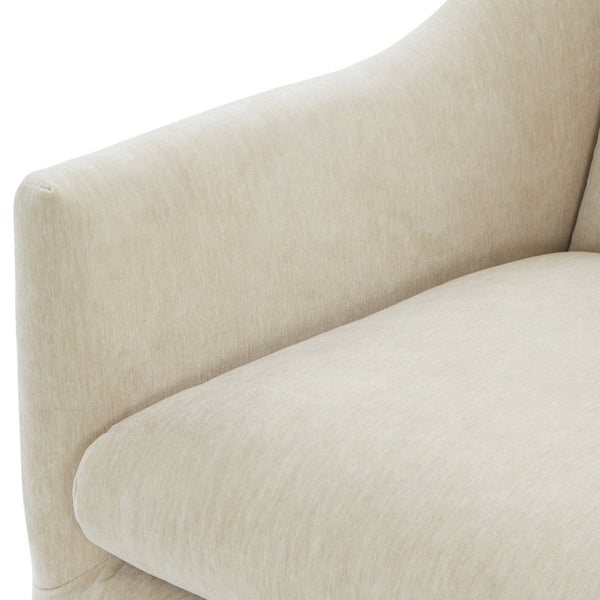 English Elm Luisa Swivel Accent Chair Skirted Tailored Silhouette for Formal Living Rooms Beige B050P451386
