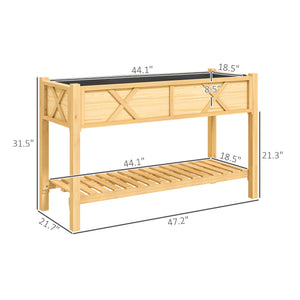 English Elm Outdoor Raised Planter Box with Drainage Reservoir for Herbs Vegetables Balcony T3971P422310