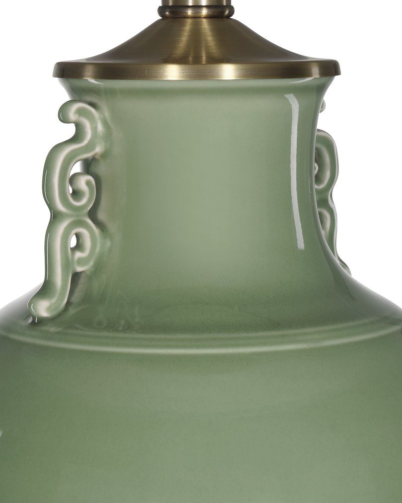 Currey & Company Londonderry Green Table Lamp - Elegant Sage Design With Ming Dynasty Inspiration & Crystal Accents Green Porcelain ,Optic Crystal 6000-1028-currey-company