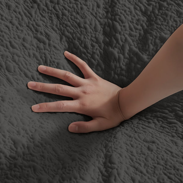 English Elm 110" Cloud Sectional Sofa Modular L-Shape with Ottoman, Chenille Fabric, Deep Seats, 7 Pillows Included Gray W1359S00016