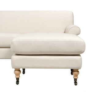 English Elm Jennifer Taylor Home - Alana 88" L-Shape Reversible Sectional Sofa with Linen Beige Upholstery, Kiln-Dried Frame, Foam Comfort B2719P238357