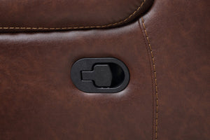 English Elm Steve Silver - Keily 3-Piece Manual Reclining Living Room Set in Dark Brown Faux Leather with USB Console and Swivel Recliner B081S00272