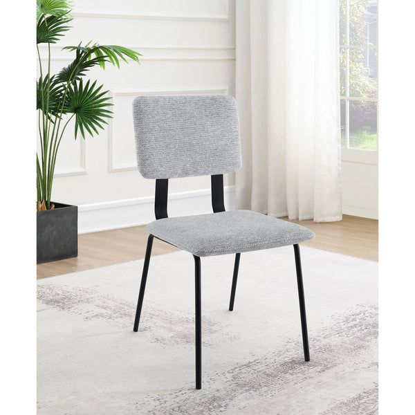 English Elm Valley Grey Fabric Upholstered Dining Side Chair Set of 2 — Slim Modern Minimalist U-Shaped Legs Comfort B062P299816