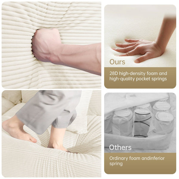 English Elm Oversized Cloud Modular Sectional Couch - Luxurious Convertible With Ottoman, Ergonomic Design & Easy Setup W714S01298-GIGA