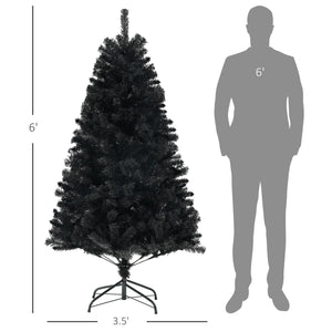 English Elm Homcom 6Ft Tall Unlit Artificial Christmas Tree With 1000 Branch Tips, Auto-Open Design, Steel Base W2225P249629