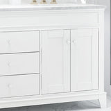 Christopher Knight Home® - Noble House - - 73'' Bathroom Vanity With Marble Top & Double Ceramic Sinks, 4 Doors, 3 Drawers, White