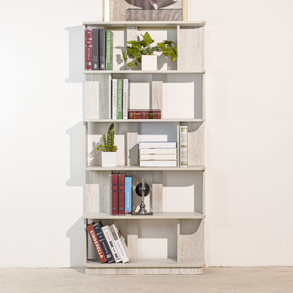 English Elm 31.5" Tall 5-tier Mdf Bookcase Slim Open Shelving Unit for Office Bedroom Living Room Light Gray W2899P444155