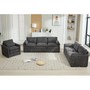 English Elm 101.2" Modular Chenille Sectional Sofa with Tufted Cushions and Deep Seating for Living Room Grey N719S001923E