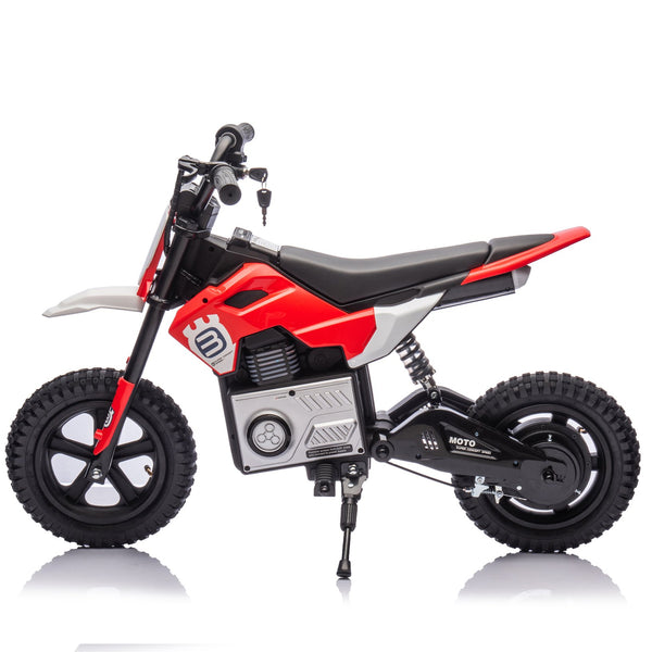 English Elm 24v Kids Electric Motocross Motorcycle 200w Hub Motor Suspension Led Bluetooth Audio Red W1578P225050