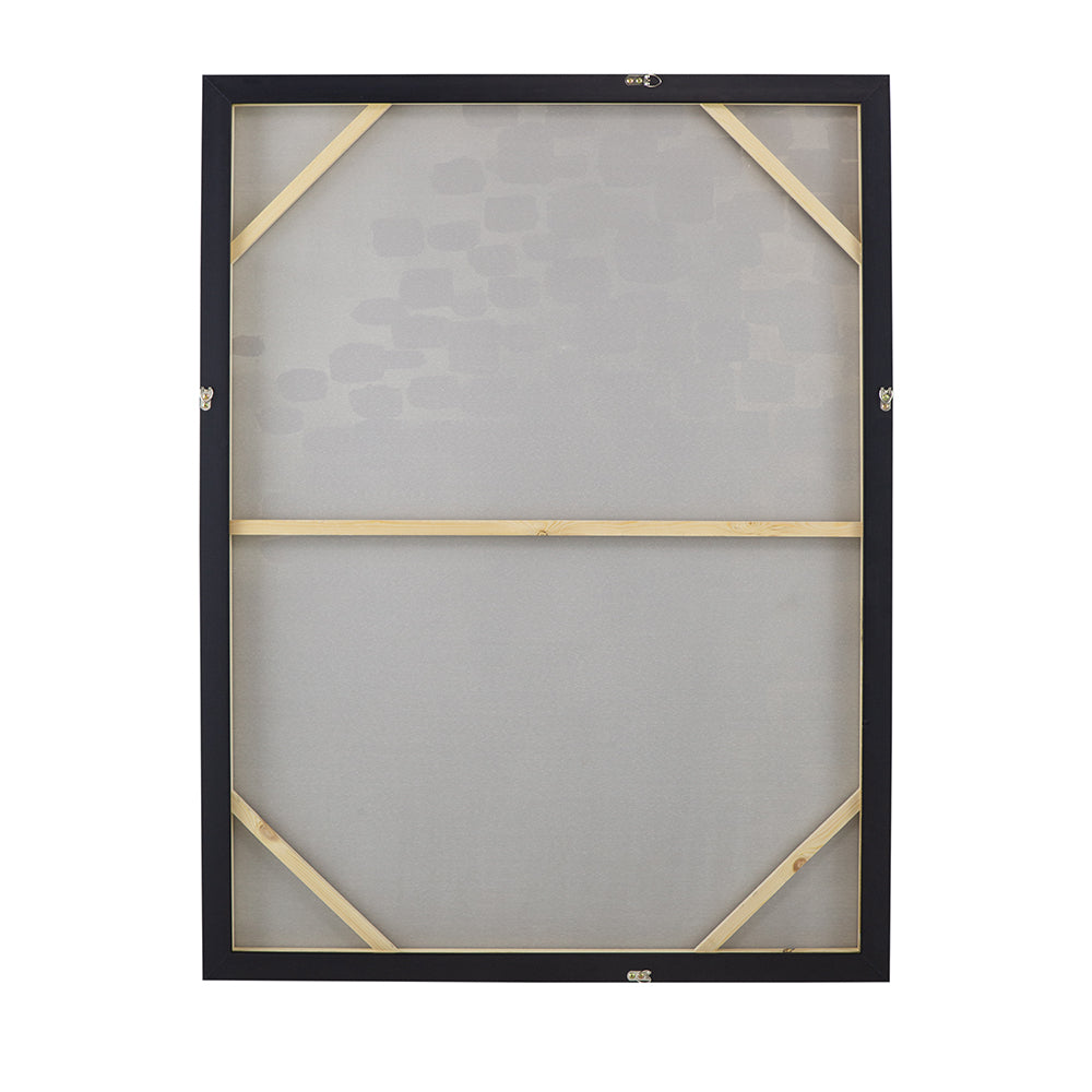 English Elm 47.2X35.4X1.5" Elegant Gray And Silver Abstract Landscape Oil Painting In Framed Modern Style W2078P313334