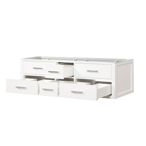 English Elm White Double-Sink Bath Vanity - 60" Wall-Hung Unit With Ample Storage, Soft-Close Drawers, & Style B2731P258053-GIGA