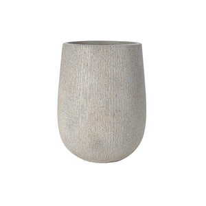 English Elm U_style Set of 3 Egg Shaped Mgo Stone Look Planters with Drainage Patio Garden N711P406659E