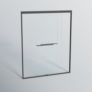 English Elm 56-60 in Semi-frameless Bypass Shower Door with Tempered Glass and Aluminum Hardware Matte Black W1920P300301