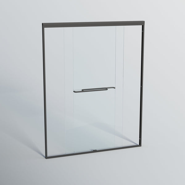 English Elm 56-60 in Semi-frameless Bypass Shower Door with Tempered Glass and Aluminum Hardware Matte Black W1920P300301