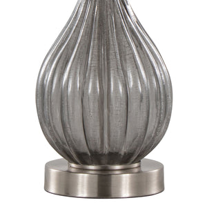 English Elm Jenny Crackle Glass Table Lamp Set with Gold Hardware and Linen Shade for Bedrooms B202P224038