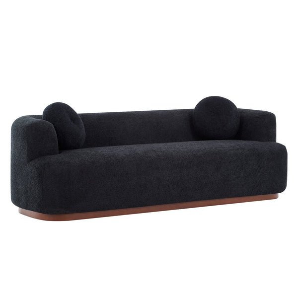 English Elm Compressed Three Seat Sofa with Rubberwood Base Polyester Upholstered Living Room Couch N771P392415H_N771P392416H