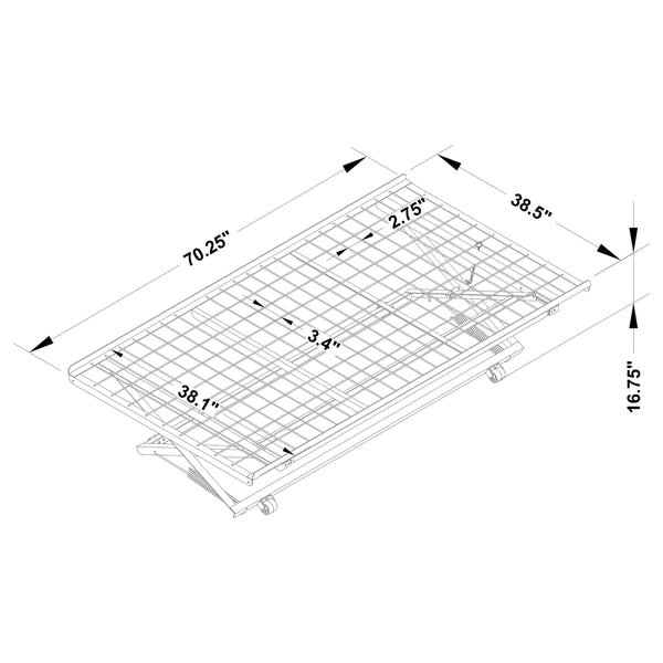 English Elm Cheyenne Pop up Trundle Welded Metal Frame Guest Sleeping Solution Matte Finish B062P334269