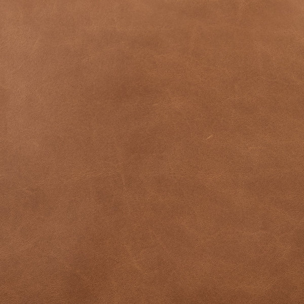 English Elm Jasmine Wax-Oiled Top Grain Leather Swivel Accent Chair — Barrel Design, Removable Cushions, Brown Finish B050P390587