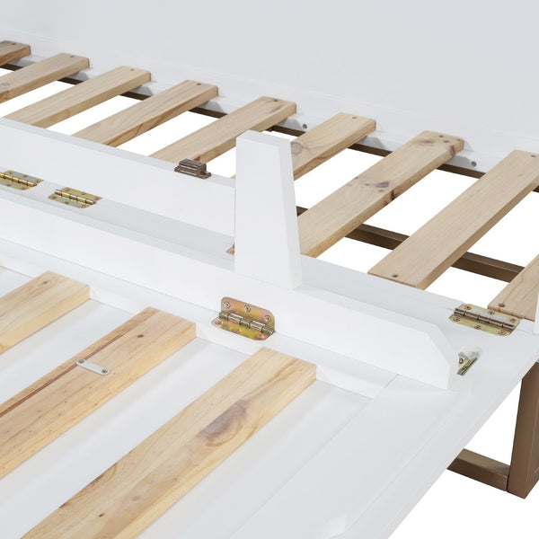 English Elm Queen Size Murphy Bed With Iron Legs - Modern Space-Saving Design For Cozy Bedrooms And Studios N820S00035K-GIGA