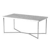 English Elm Walker Edison - Modern Glam Metal And Faux  Marble Coffee Table - Faux White Marble/Chrome