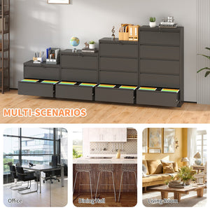 English Elm 3 3-Drawer Steel File Cabinet with Lock — Heavy-Duty, Eco-Friendly Lateral Storage, Silent Slides, Anti-Tilt W2735P332165