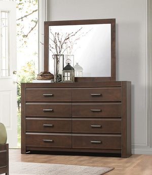 English Elm Espresso Eight Drawer Dresser with Bold Framing Gunmetal Pulls and Dovetail Wood Construction B011P257335