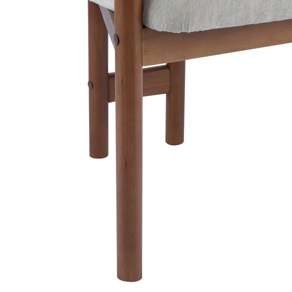 English Elm Christopher Knight Home® - Dining Upholstered Arm Chairs Set of 2 — Rubber Wood Frame, King Louis Backrest, Breathable Fabric Seats, 300 lb Capacity Beige N779P233060B