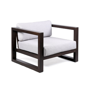 English Elm Quivra Dark Eucalyptus Outdoor Lounge Chair with Gray UV-Resistant Cushions, Ergonomic Support B2736P354403